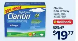 Walmart Claritin Non-Drowsy offer