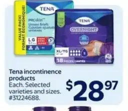 Walmart Tena incontinence products offer