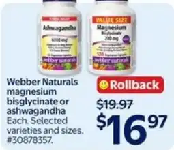 Walmart Webber Naturals magnesium bisglycinate or ashwagandha offer