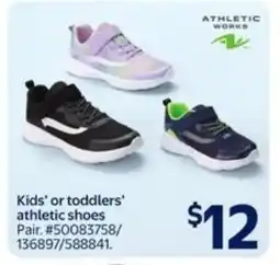 Walmart Kids' or toddlers' athletic shoes offer