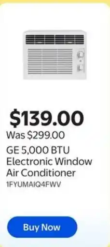 Walmart GE 5,000 BTU Electronic Window Air Conditioner offer