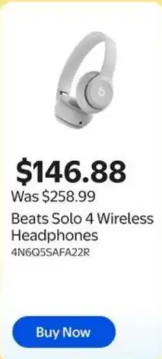 Walmart Beats Solo 4 Wireless Headphones offer