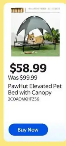 Walmart PawHut Elevated Pet Bed with Canopy offer