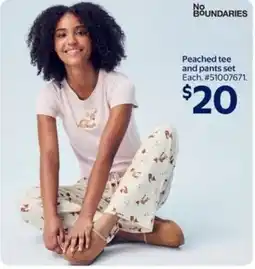 Walmart Peached tee and pants set offer