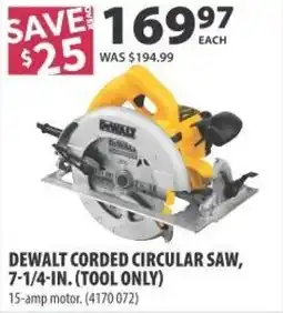 Co-op Dewalt corded circular saw offer