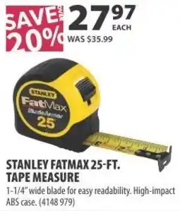 Co-op Stanley fatmax 25-ft. tape measure offer