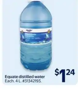 Walmart Equate distilled water offer