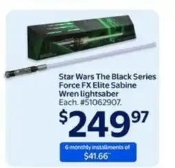 Walmart Star Wars The Black Series Force FX Elite Sabine Wren lightsaber offer