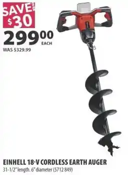 Co-op Einhell 18-V cordless earth auger offer