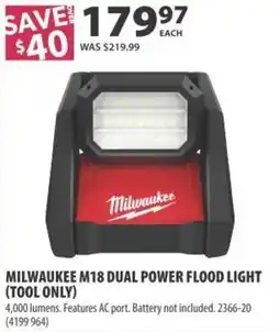 Co-op Milwaukee m18 dual power flood light offer
