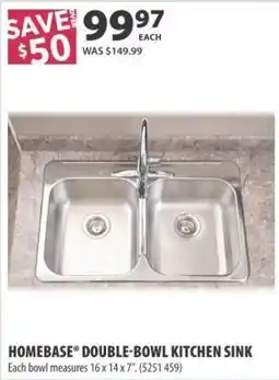 Co-op Homebase double-bowl kitchen sink offer