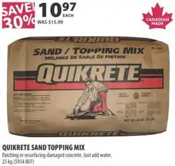 Co-op Quikrete sand topping mix offer