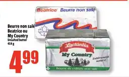 Bonanza Beurre non salé Beatrice ou My Country offer