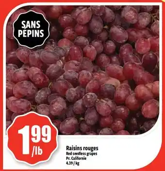 Bonanza Red seedless grapes offer