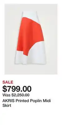Holt Renfrew AKRIS Printed Poplin Midi Skirt offer