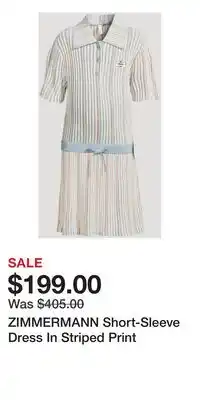 Holt Renfrew ZIMMERMANN Short-Sleeve Dress In Striped Print offer