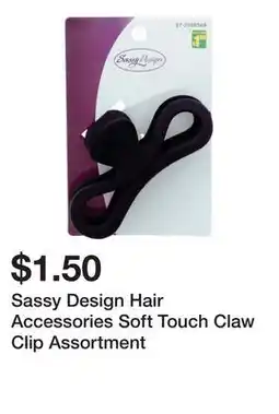 Dollarama Sassy Design Hair Accessories Soft Touch Claw Clip Assortment offer