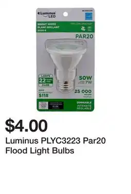 Dollarama Luminus PLYC3223 Par20 Flood Light Bulbs offer