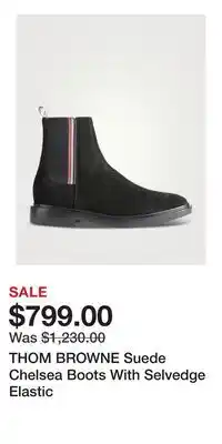 Holt Renfrew THOM BROWNE Suede Chelsea Boots With Selvedge Elastic offer
