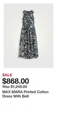 Holt Renfrew MAX MARA Printed Cotton Dress With Belt offer