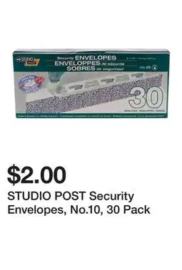 Dollarama STUDIO POST Security Envelopes, No.10 offer