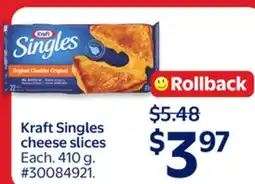 Walmart Kraft Singles Cheese Slices offer