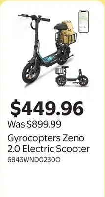 Walmart Gyrocopters Zeno 2.0 Electric Scooter offer