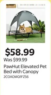 Walmart PawHut Elevated Pet Bed with Canopy offer