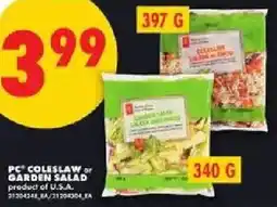 No Frills Pc coleslaw or garden salad offer