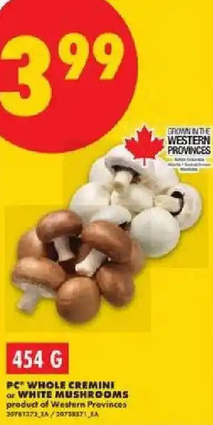 No Frills Pc whole cremini or white mushrooms offer