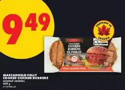 No Frills Marcangelo fully cooked chicken burgers offer