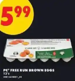 No Frills Pc free run brown eggs 12's offer
