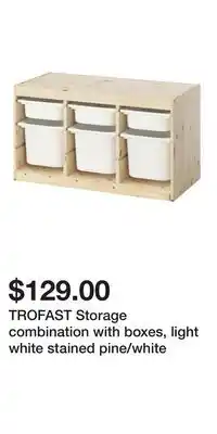 IKEA TROFAST Storage combination with boxes, light white stained pine/white offer