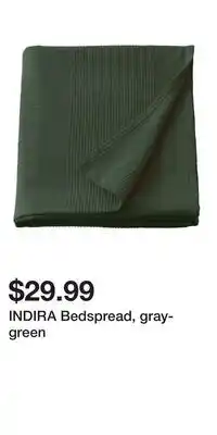 IKEA INDIRA Bedspread, gray-green offer