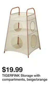 IKEA TIGERFINK Storage with compartments, beige/orange offer