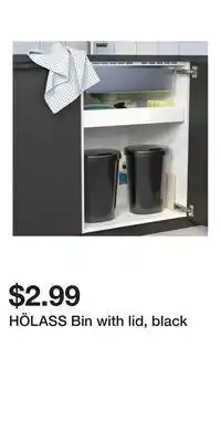 IKEA HÖLASS Bin with lid, black offer
