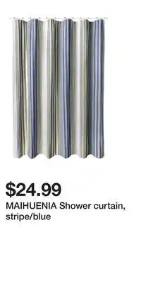 IKEA MAIHUENIA Shower curtain, stripe/blue offer
