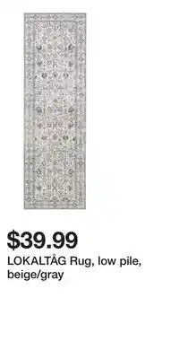 IKEA LOKALTÅG Rug, low pile, beige/gray offer