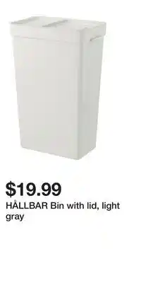 IKEA HÅLLBAR Bin with lid, light gray offer