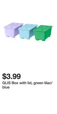 IKEA GLIS Box with lid, green lilac/blue offer