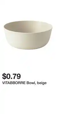 IKEA VITABBORRE Bowl, beige offer