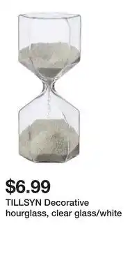 IKEA TILLSYN Decorative hourglass, clear glass/white offer