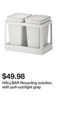 IKEA HÅLLBAR Recycling solution, with pull-out/light gray offer