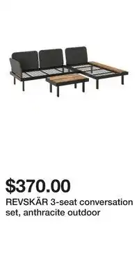 IKEA REVSKÄR 3-seat conversation set, anthracite outdoor offer