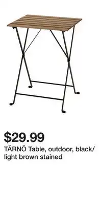 IKEA TÄRNÖ Table, outdoor, black/light brown stained offer