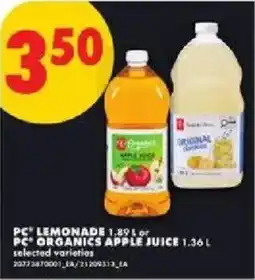 No Frills Pc organics apple juice offer