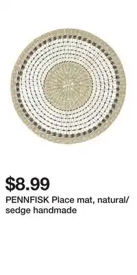 IKEA PENNFISK Place mat, natural/sedge handmade offer