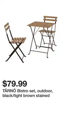 IKEA TÄRNÖ Bistro set, outdoor, black/light brown stained offer
