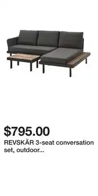 IKEA REVSKÄR 3-seat conversation set, outdoor anthracite/Frösön/Duvholmen dark gray offer