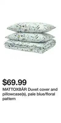IKEA MATTOXBÄR Duvet cover and pillowcase(s), pale blue/floral pattern offer